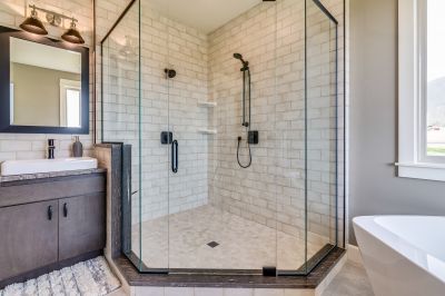 Shower with Black Frame Glass